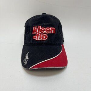 VTG Kleen Flo Hat Snapback Cap Mens 80’s 90’s Mechanic Racing Style Black / Red